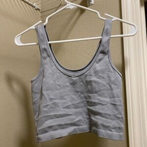 Gray Ribbed Tank Top